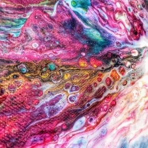 Red Flame Acrylic Fluid Painting by Adrian Reynolds