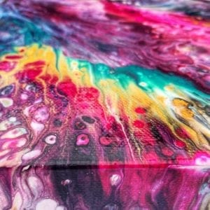 Red Flame Acrylic Fluid Painting by Adrian Reynolds