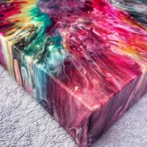 Red Flame Acrylic Fluid Painting by Adrian Reynolds