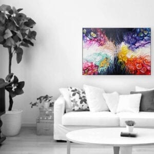 New York City Psychedelia Acrylic Fluid Painting by Adrian Reynolds, Irish Bespoke Artwork, Unique, Original, Abstract.
