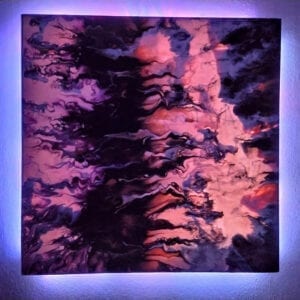 LED Flame Acrylic Fluid Painting by Adrian Reynolds