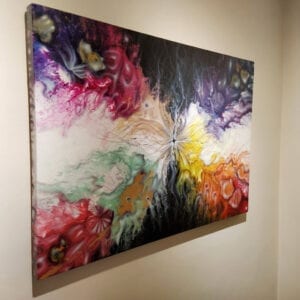 New York City Psychedelia Acrylic Fluid Painting by Adrian Reynolds