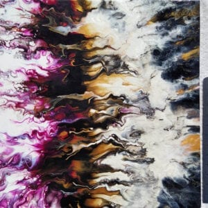 LED Flame Acrylic Fluid Painting by Adrian Reynolds