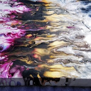 LED Flame Acrylic Fluid Painting by Adrian Reynolds