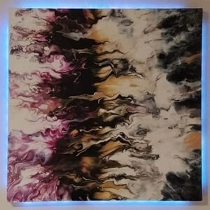 LED Flame Acrylic Fluid Painting by Adrian Reynolds