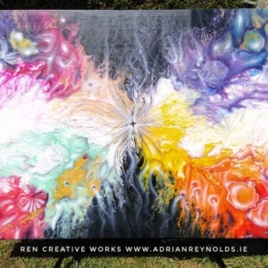 New York City Psychedelia Acrylic Fluid Painting by Adrian Reynolds
