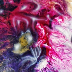 New York City Psychedelia Acrylic Fluid Painting by Adrian Reynolds
