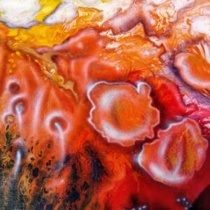 New York City Psychedelia Acrylic Fluid Painting by Adrian Reynolds