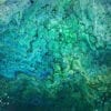 Sea Spray Acrylic Fluid Painting by Adrian Reynolds, unique, abstract art. Calming blue and green.