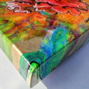 Fluid Flower v1 Acrylic Fluid Painting by Adrian Reynolds