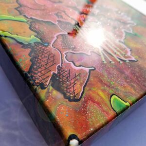 Fluid Flower v1 Acrylic Fluid Painting by Adrian Reynolds