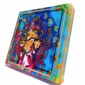 Beaker Peacock Explodes Acrylic Fluid Painting by Adrian Reynolds