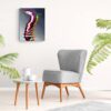 Rainbow Fade | Fine Art By Adrian Reynolds hanging on wall in room with plants, table and chair.