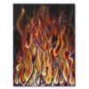 Pas D'axe De Feu (No Axis Of Fire) painting of flames on wooden panel by Adrian Reynolds