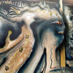 Thrall to the Algorithm an acrylic painting on canvas by Adrian Reynolds