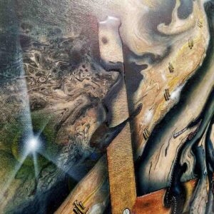 Thrall to the Algorithm an acrylic painting on canvas by Adrian Reynolds