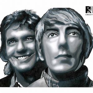 Dudley Moore and Peter Cook | Painting By Adrian Reynolds