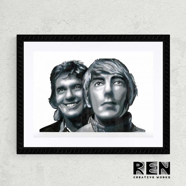 Dudley Moore and Peter Cook | Painting By Adrian Reynolds