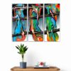 Abstract artwork 'Mono to Chromatic Convergence' by Adrian Reynolds hangs on a wall above a side table with a plant.